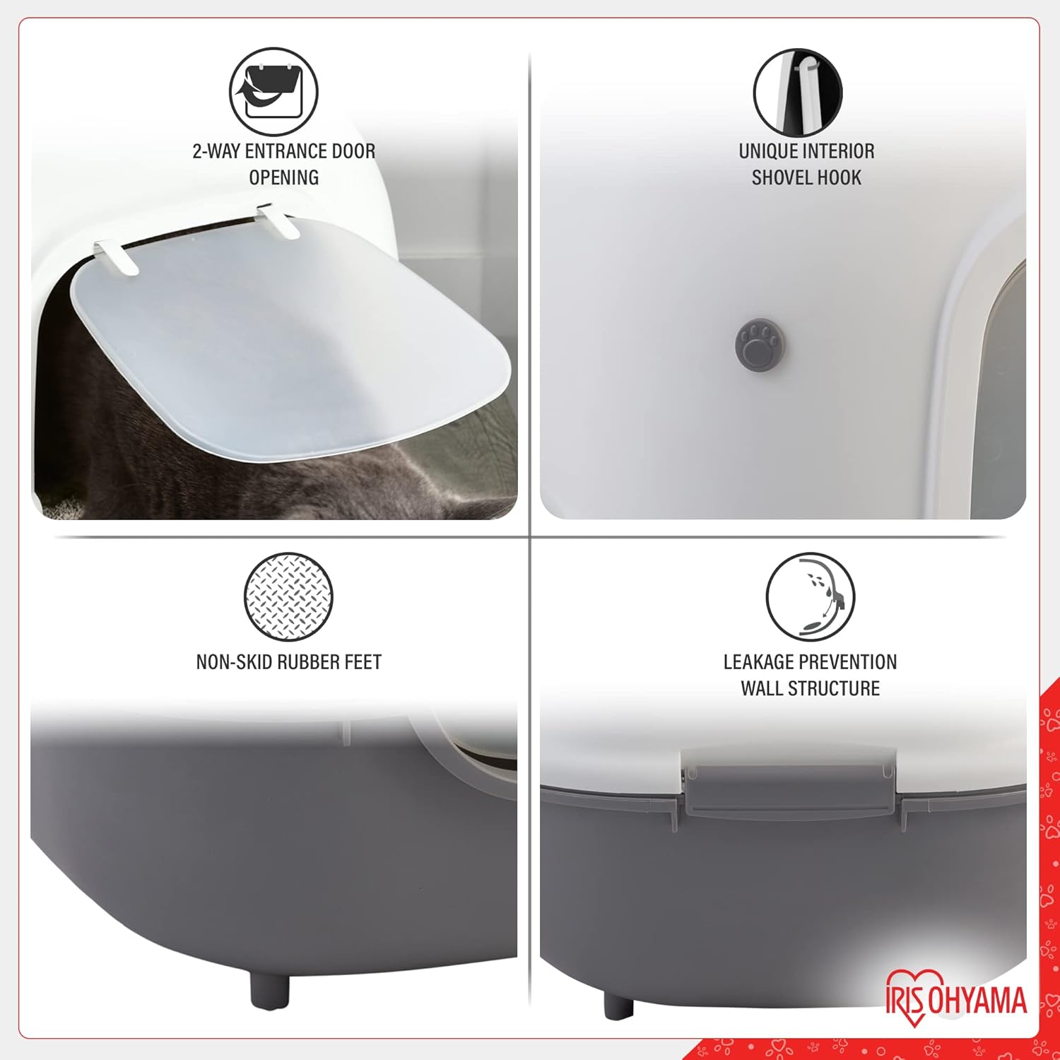 Thumbnail 3 de Iris Ohyama WNT-510 lettiera per gatti fino a 5 kg, con pala e cappuccio, grigio