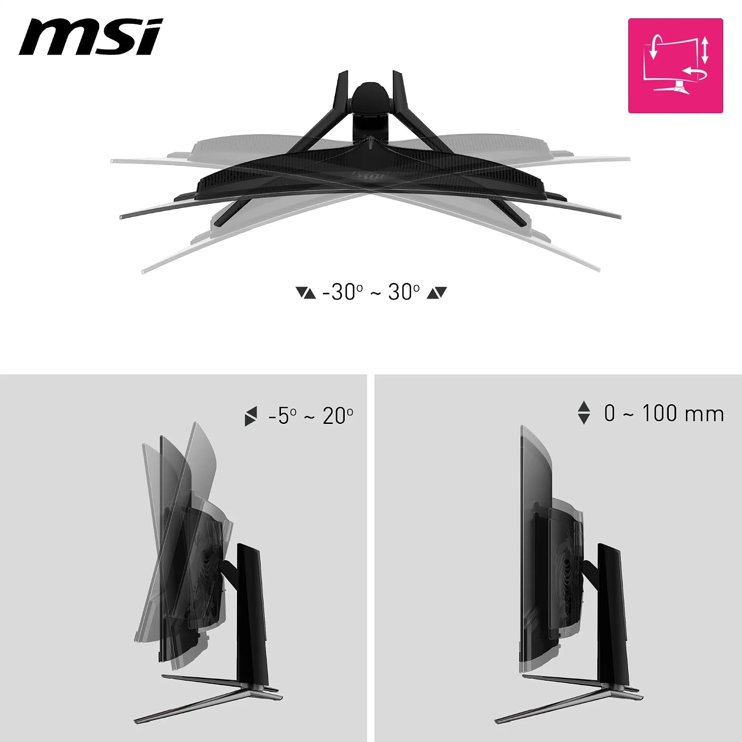 Detalle de MSI MPG 321CURX QD-OLED 32 Inch UHD Curved Gaming Monitor (1700R) with 240Hz, HDMI 2.1 and USB Type-C