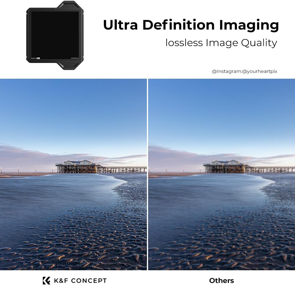Detalle de K&F CONCEPT Nano X-PRO Rechteckfilter ND1000 (10 Stop) 100x100mm – Graufilter mit Nano-Beschichtung