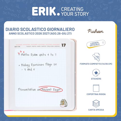 Thumbnail 1 de Grupo Erik Pusheen Diario Scuola 2026 2027 - Agenda Giornaliera