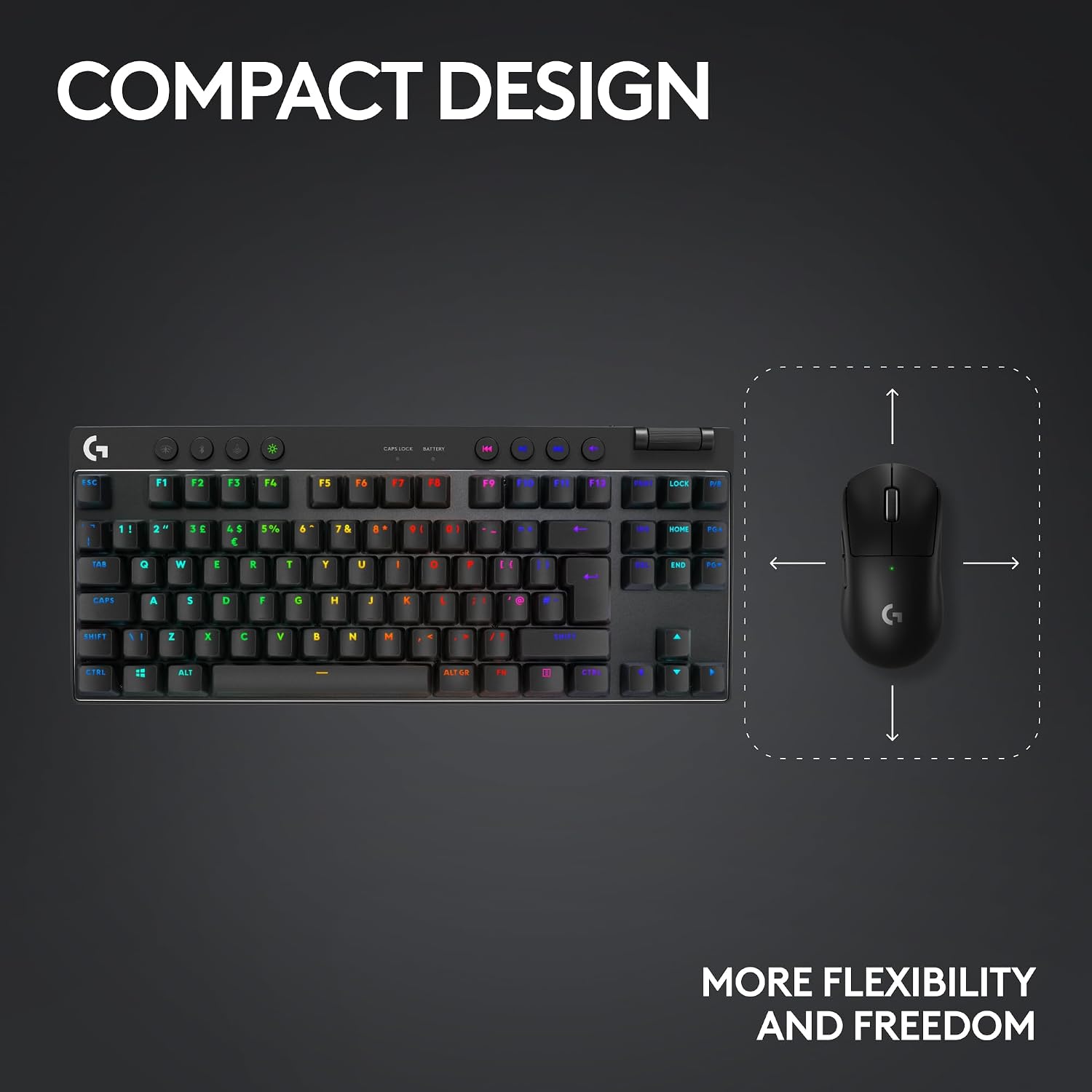Thumbnail 6 de Logitech G PRO X TKL LIGHTSPEED Wireless Gaming Keyboard (UK) with GX Brown Switches
