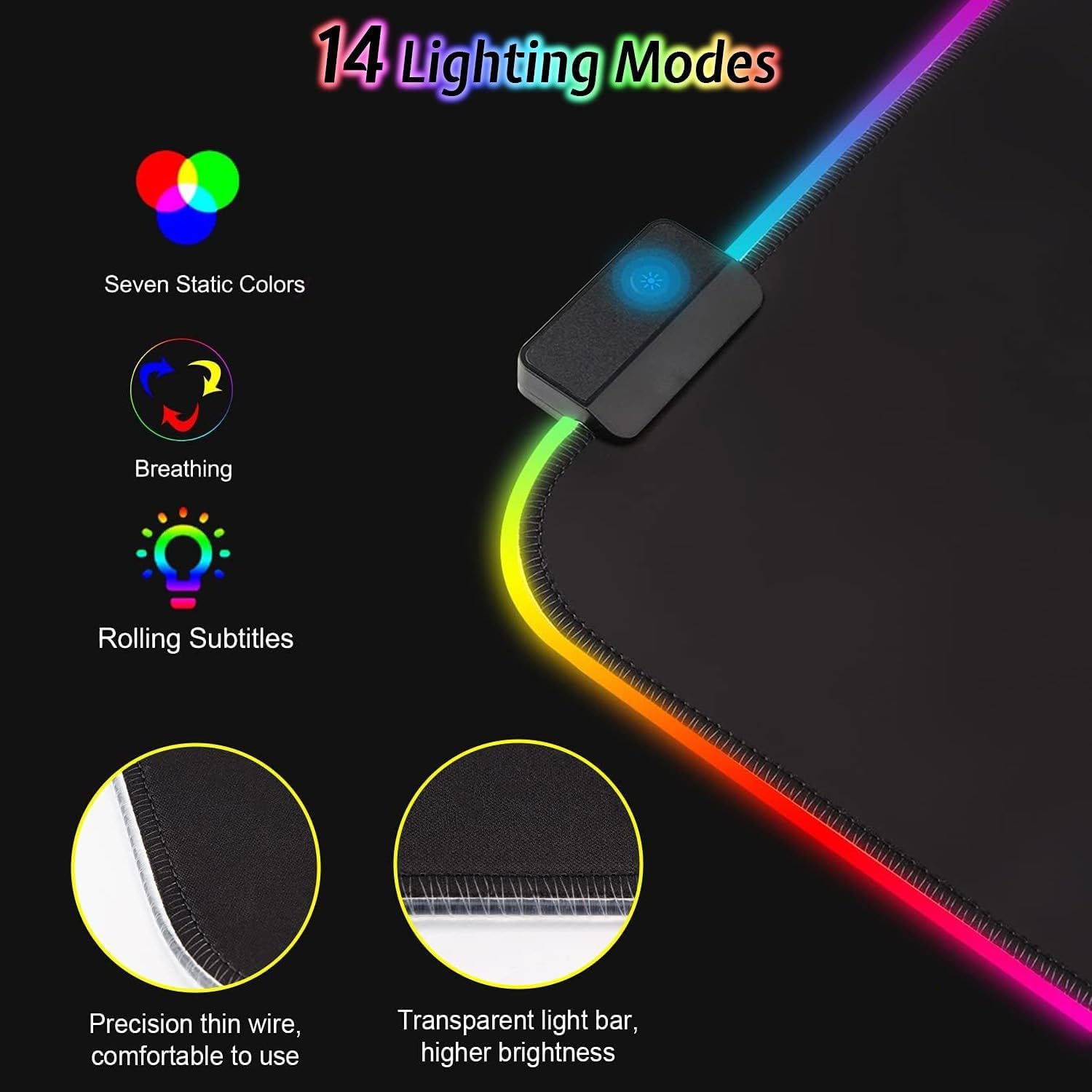 Thumbnail 3 de Gaming Mauspad RGB 900 x 400 mm XXL