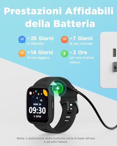 Thumbnail 6 de BIGGERFIVE Smartwatch per Bambini BRAVE 2: 1,8'', GPS non presente, monitoraggio salute e attività per età 5–16