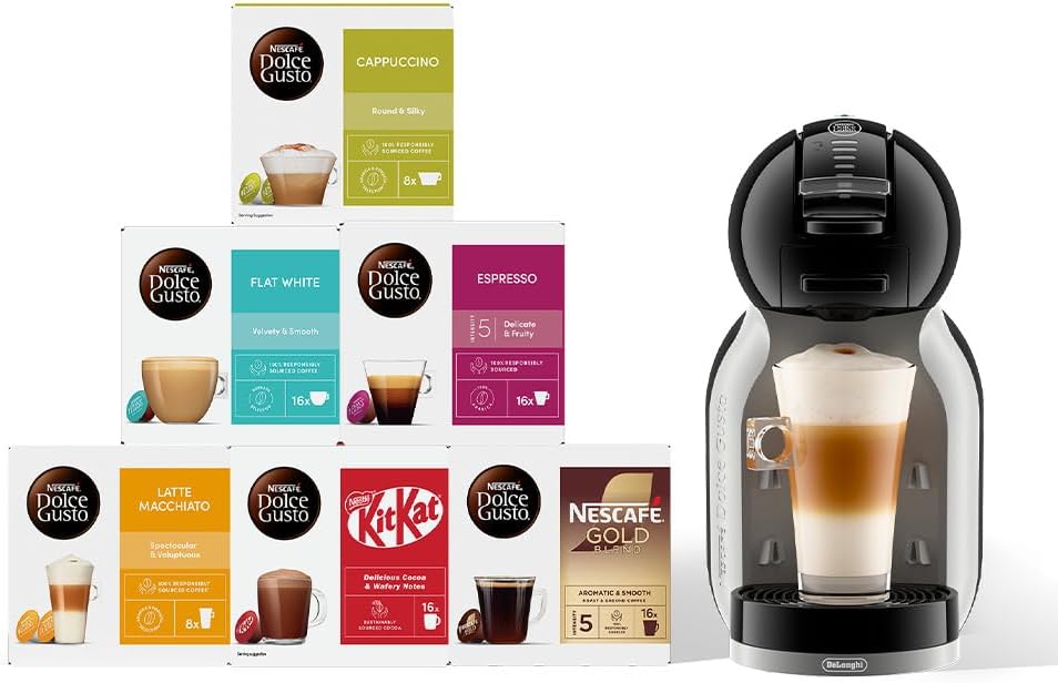 Thumbnail 5 de NESCAFÉ Dolce Gusto Mini-Me Automatic Coffee Machine – Black & Arctic Grey Starter Kit by De’Longhi (EDG155.BG)