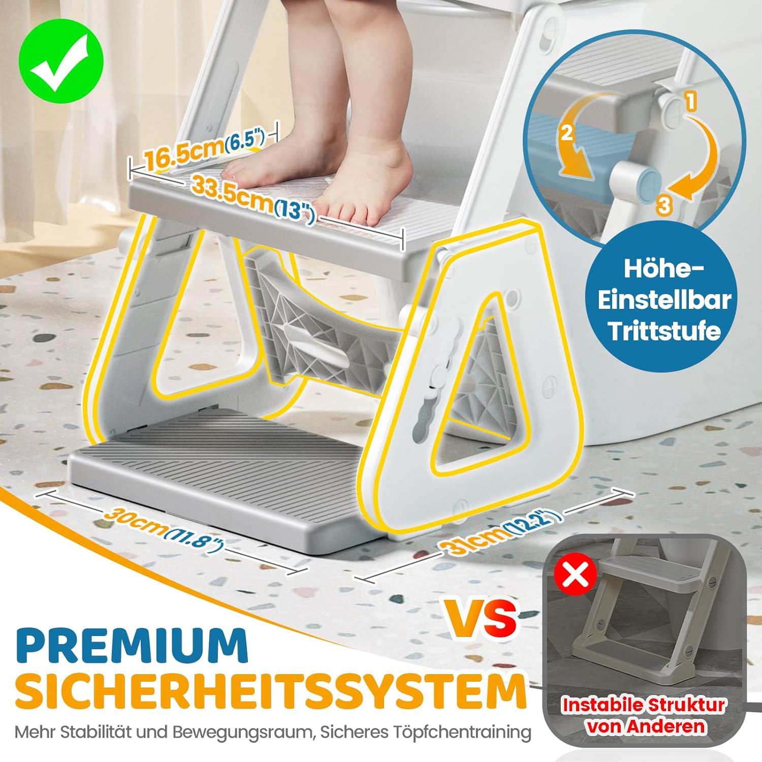 Detalle 2 de Orzbow Toilettensitz Kinder mit Treppe đźš˝