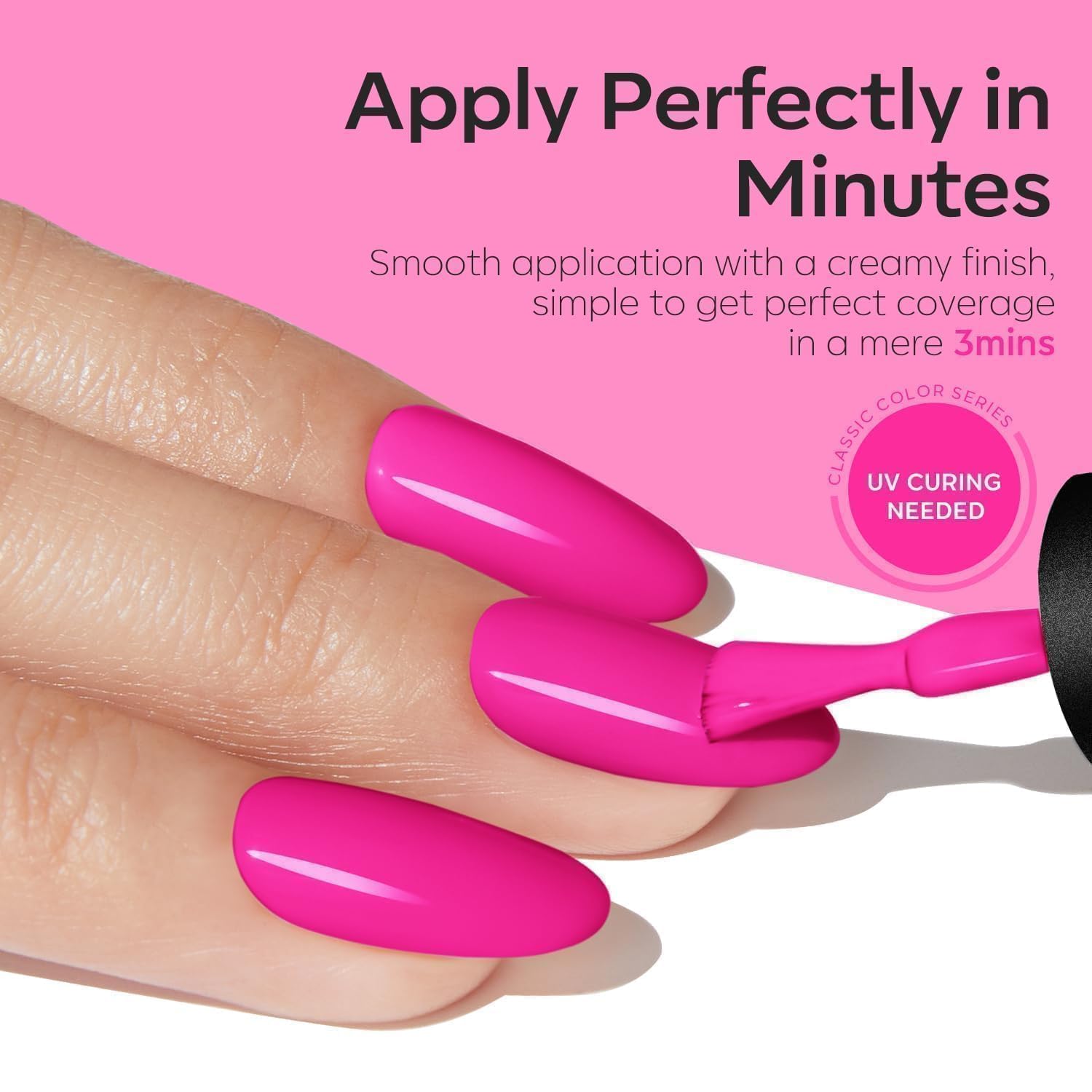 Detalle 1 de modelones Hot Pink Gel Nail Polish, 15 mL UV/LED Soak-Off