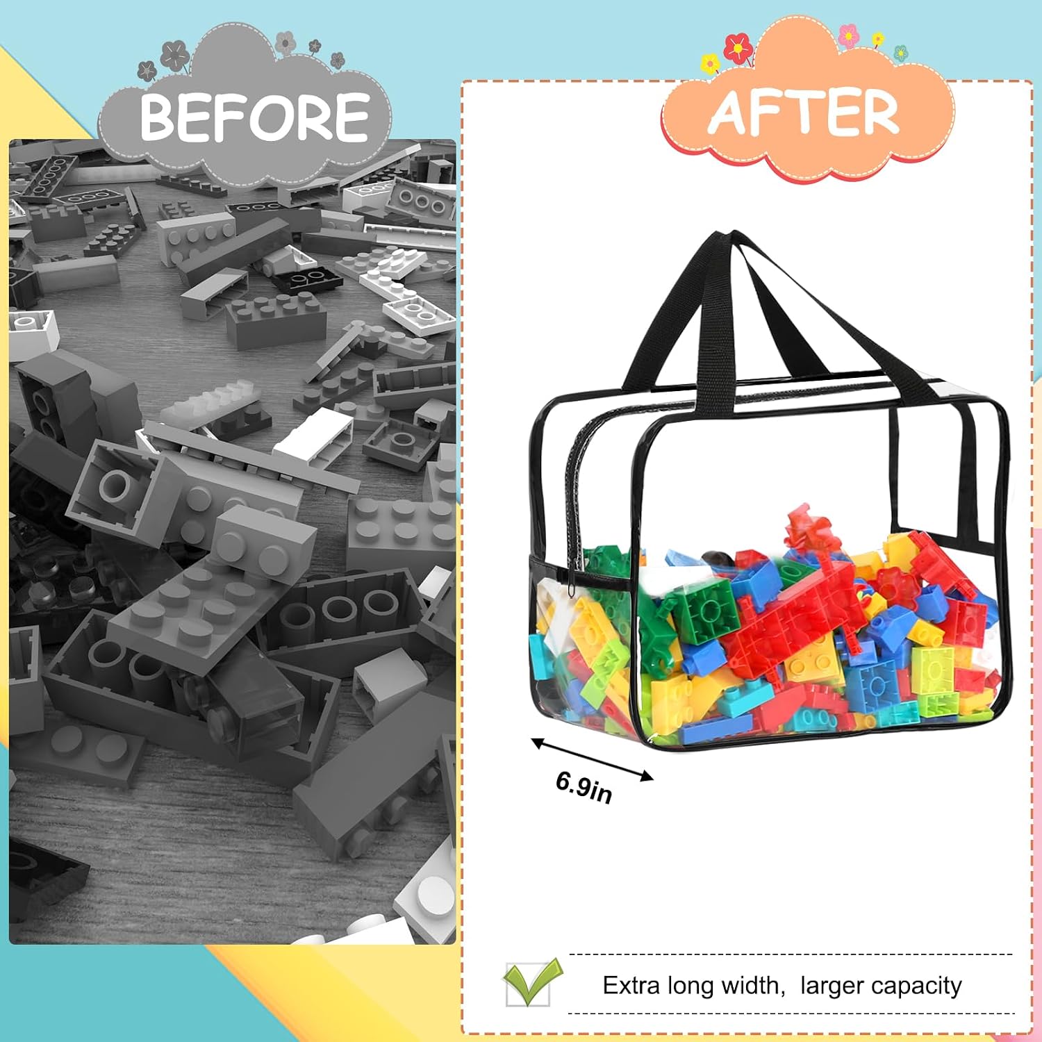 Thumbnail 4 de Extra Large Toy Storage Bags 12.6x9.25