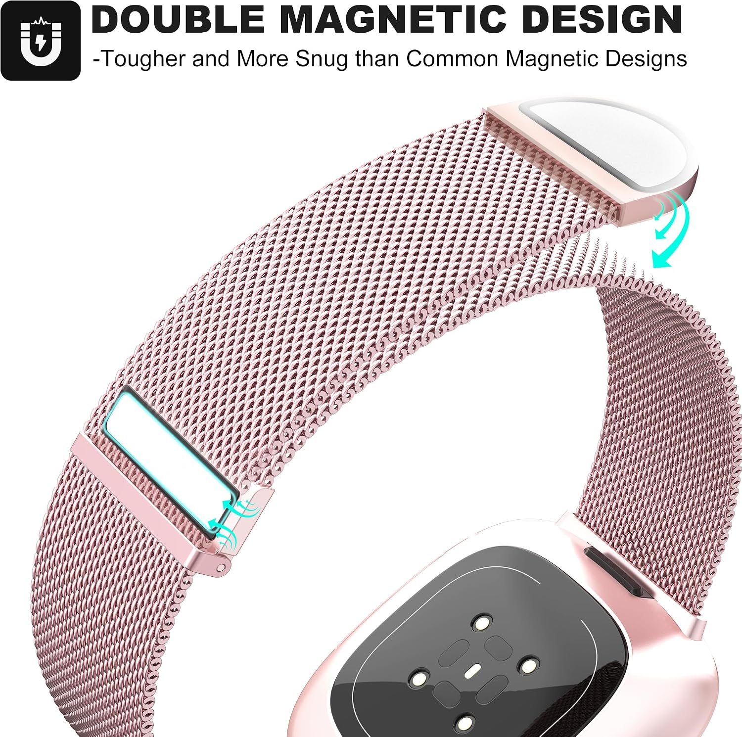Detalle de Higgs metal strap for Fitbit Versa 4