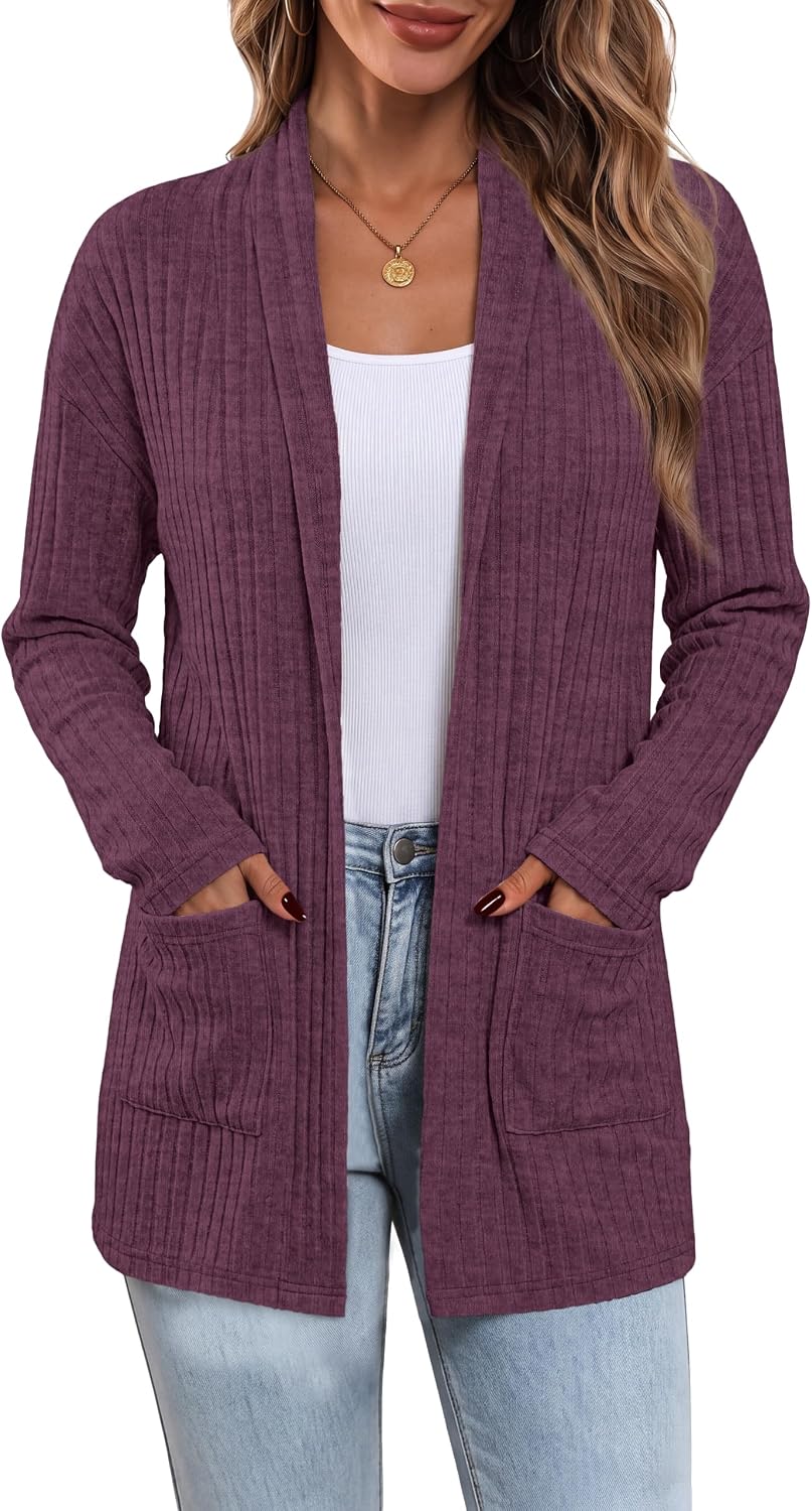 Detalle 2 de OFEEFAN Women's Cardigan Sweater, Polyester Blend