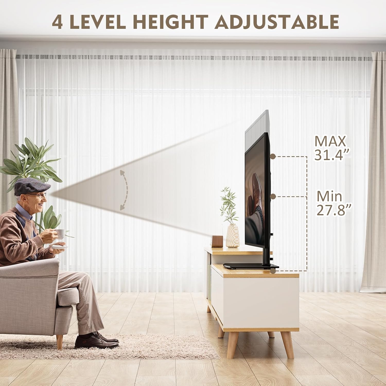 Thumbnail 3 de Hemudu HT04B-002 Universal Swivel Tabletop TV Stand for 32 to 65 inch TVs