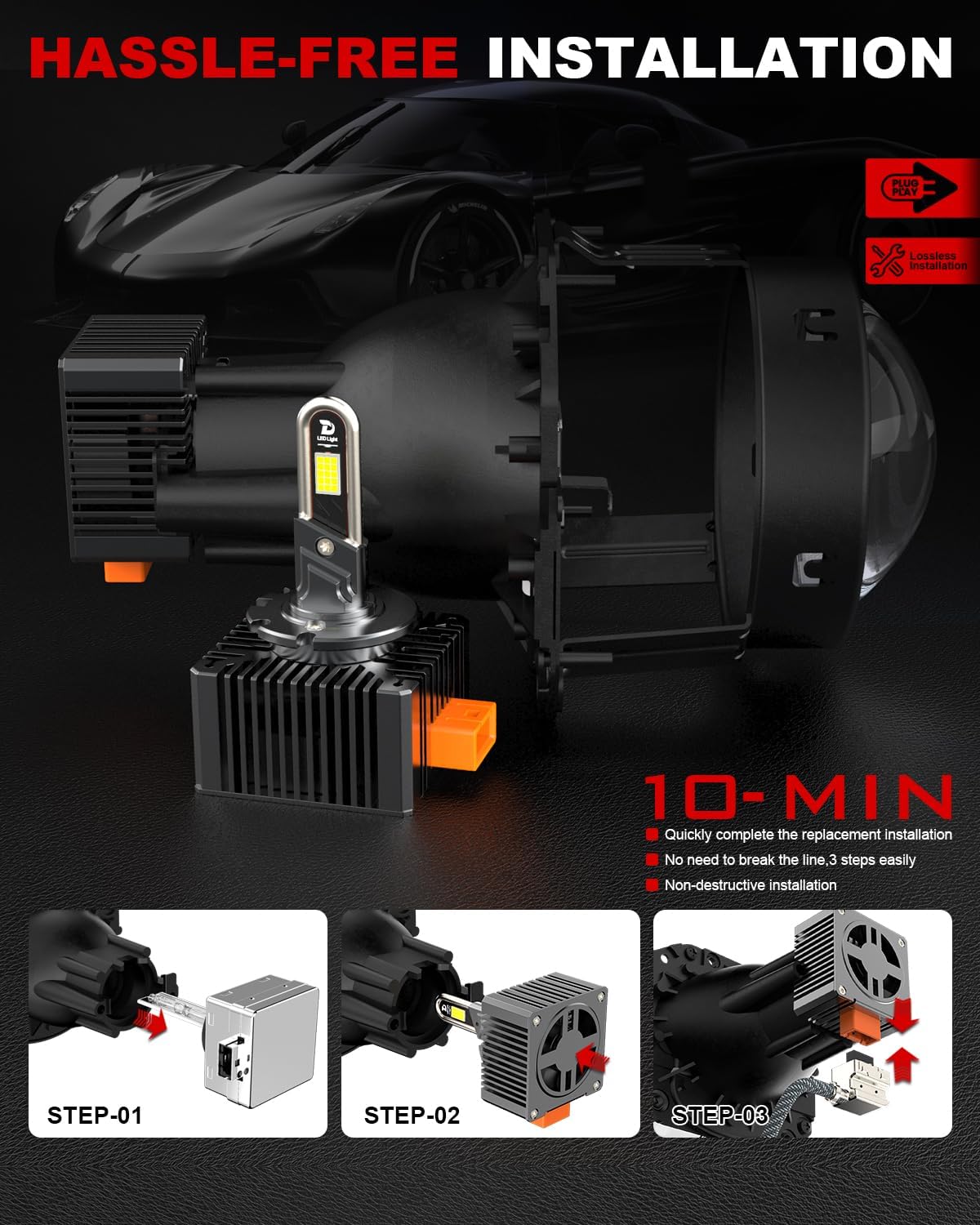 Thumbnail 6 de Tongruiting D3S 110W LED 38000LM 6500K