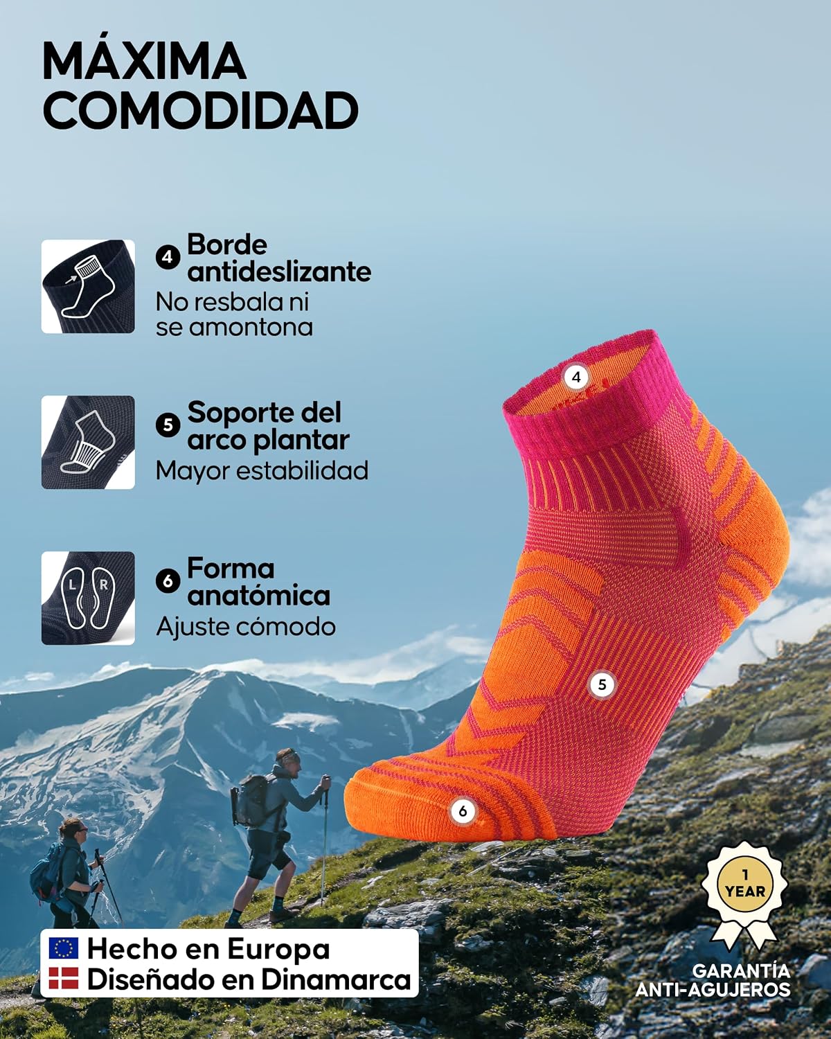 Detalle de DANISH ENDURANCE Calcetines de senderismo