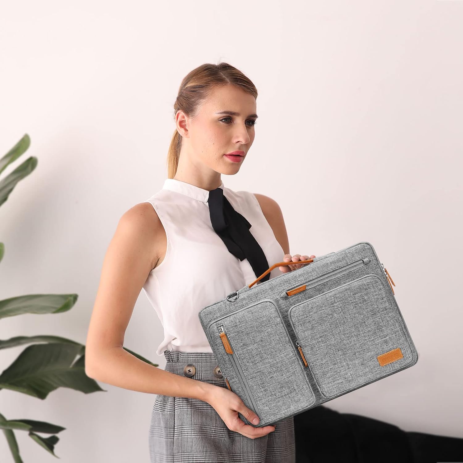 Thumbnail 1 de MOSISO 360 Schütz Laptoptasche 16 Zoll (15–15,6 Zoll) Umhängetasche mit 4 Reißverschlusstaschen – grau