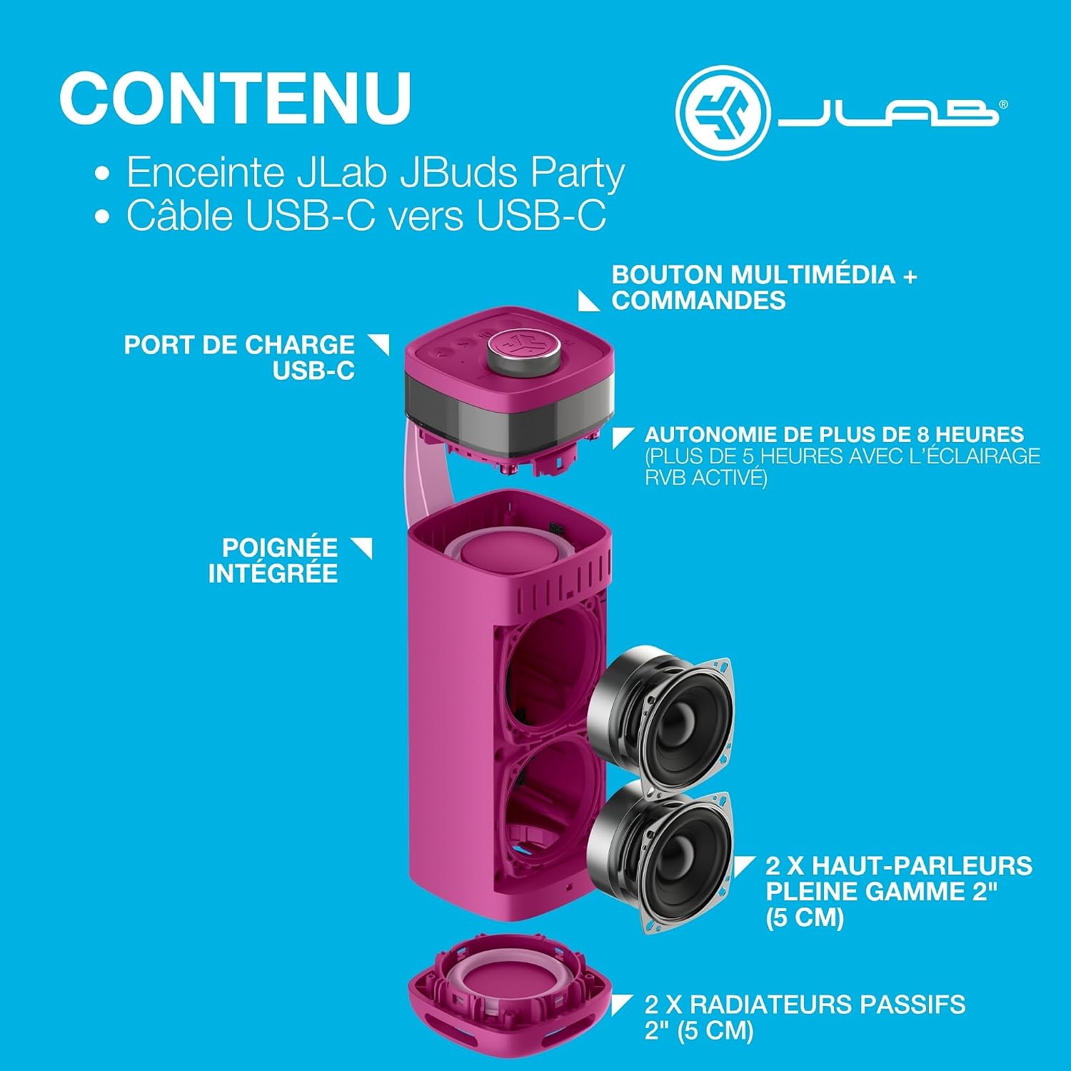 Thumbnail 6 de JLab JBuds Party enceinte Bluetooth 30W ⚡