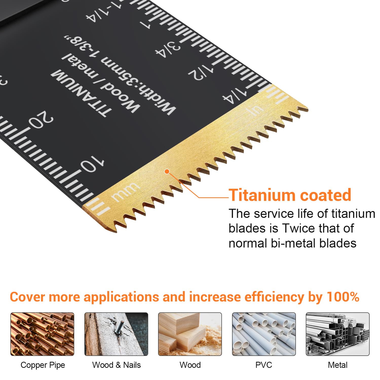 Detalle de PECHAM Tools-001 Oscillating Multitool Blades, 23-Piece Titanium and Carbide Set