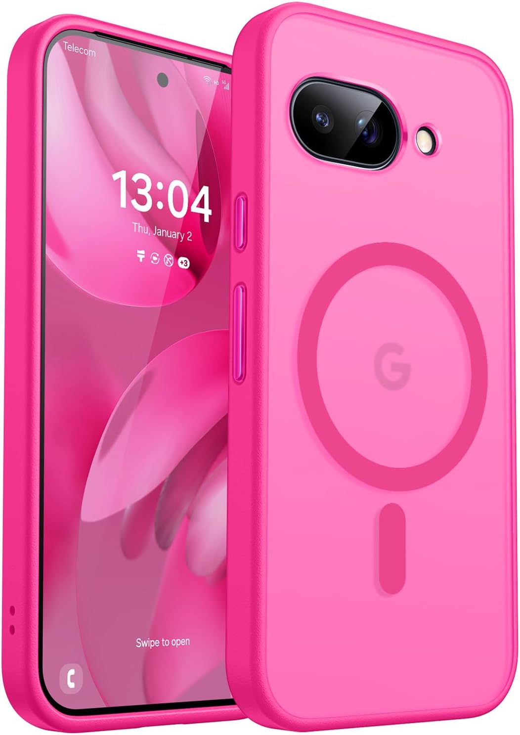 Detalle de CANSHN Magnetica Cover per Google Pixel 9a (6.3”) – protezione fotocamera a copertura totale, retro opaco e design sottile