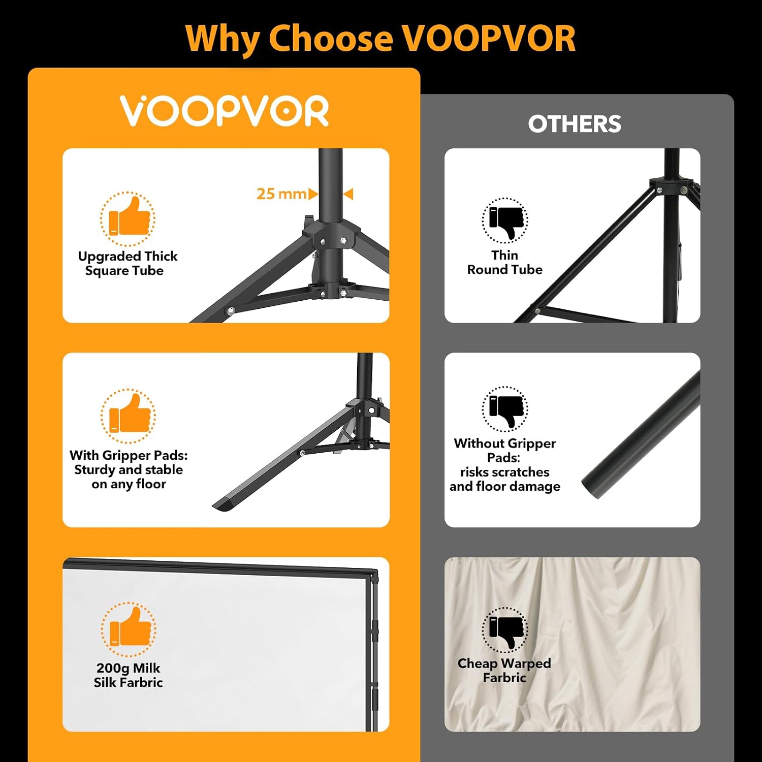 Thumbnail 4 de VOOPVOR 120-Inch Outdoor Projector Screen with Stand: Portable, Wrinkle-Free 16:9 Display for Indoor/Outdoor Movie Nights