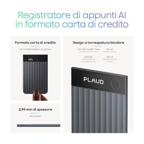 Thumbnail 7 de Plaud Note Pro Registratore Vocale AI: trascrizione automatica, riassunti intelligenti e sicurezza certificata