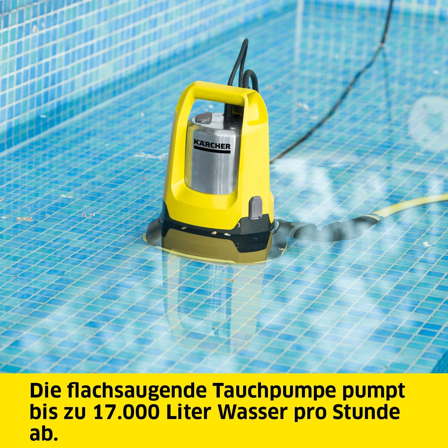 Detalle de Kärcher SP 17.000 Flat Level Sensor flachsaugende Tauchpumpe – leistungsstarke Lösung für Grobwasser