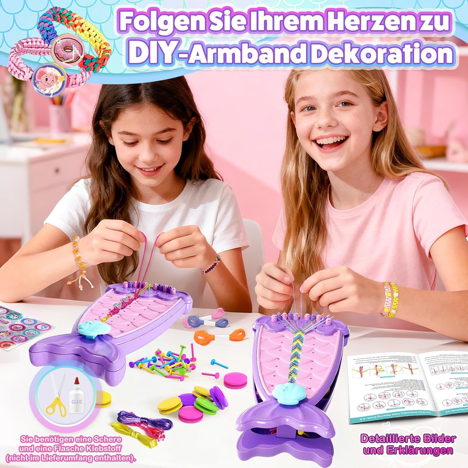 Detalle 2 de Euclidean Cube 2-in-1-Freundschaftsarmband Lila