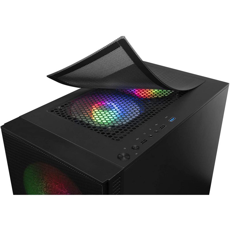 Detalle 2 de Mars Gaming MCZ Premium USB 3.0 Negra con Ventana: caja compacta gaming con RGB y soporte líquido