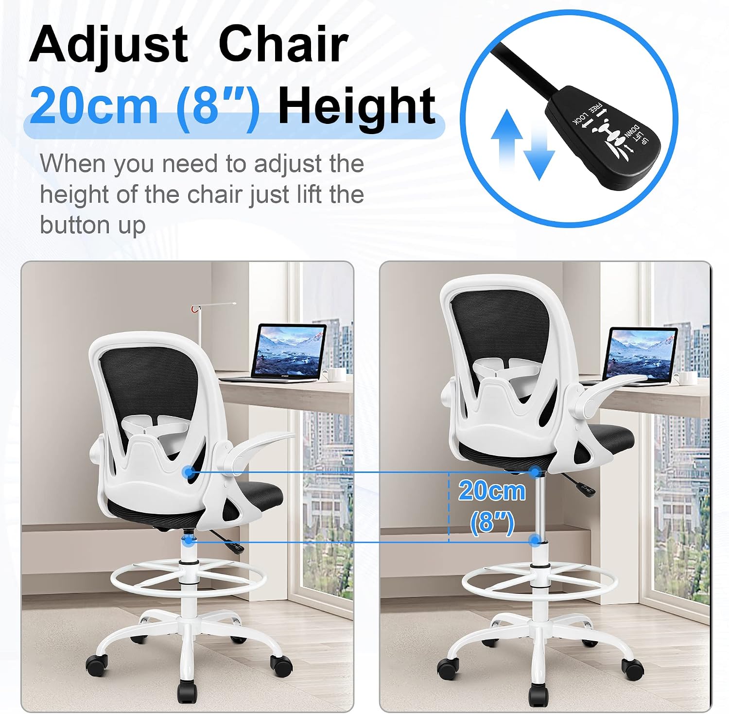 Thumbnail 5 de Primy Drafting Chair with Flip-up Armrests ⚙
