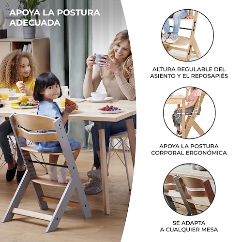 Detalle 1 de Kinderkraft ENOCK Trona evolutiva de madera