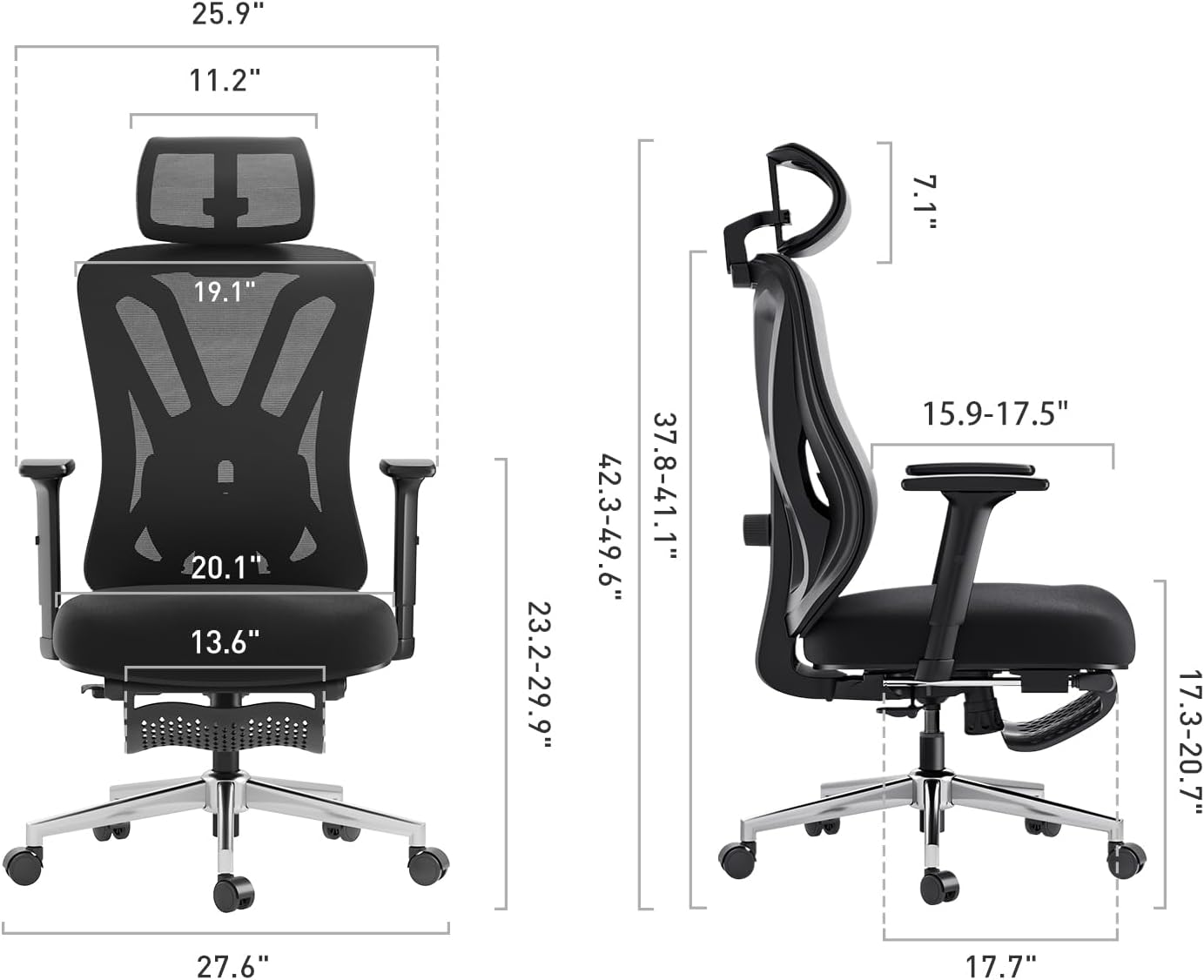 Detalle de Hbada P5 Ergonomic Office Chair with Footrest