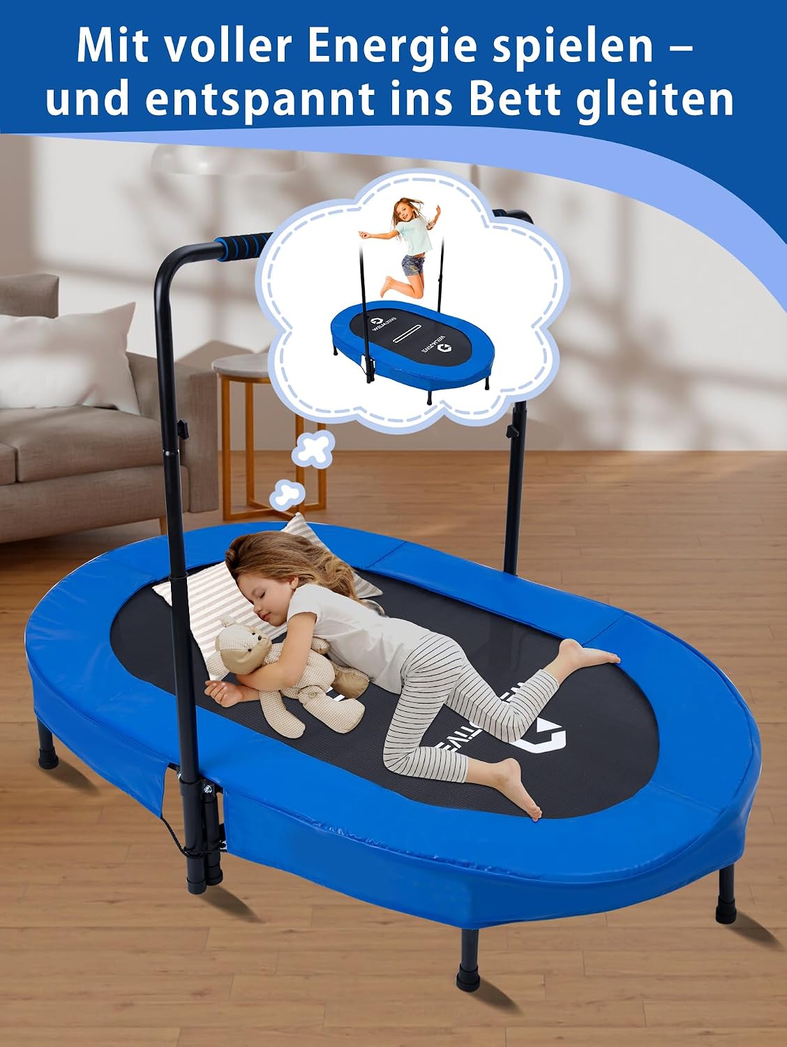 Thumbnail 3 de Welmotive Ovales Indoor Trampolin 92×142 cm