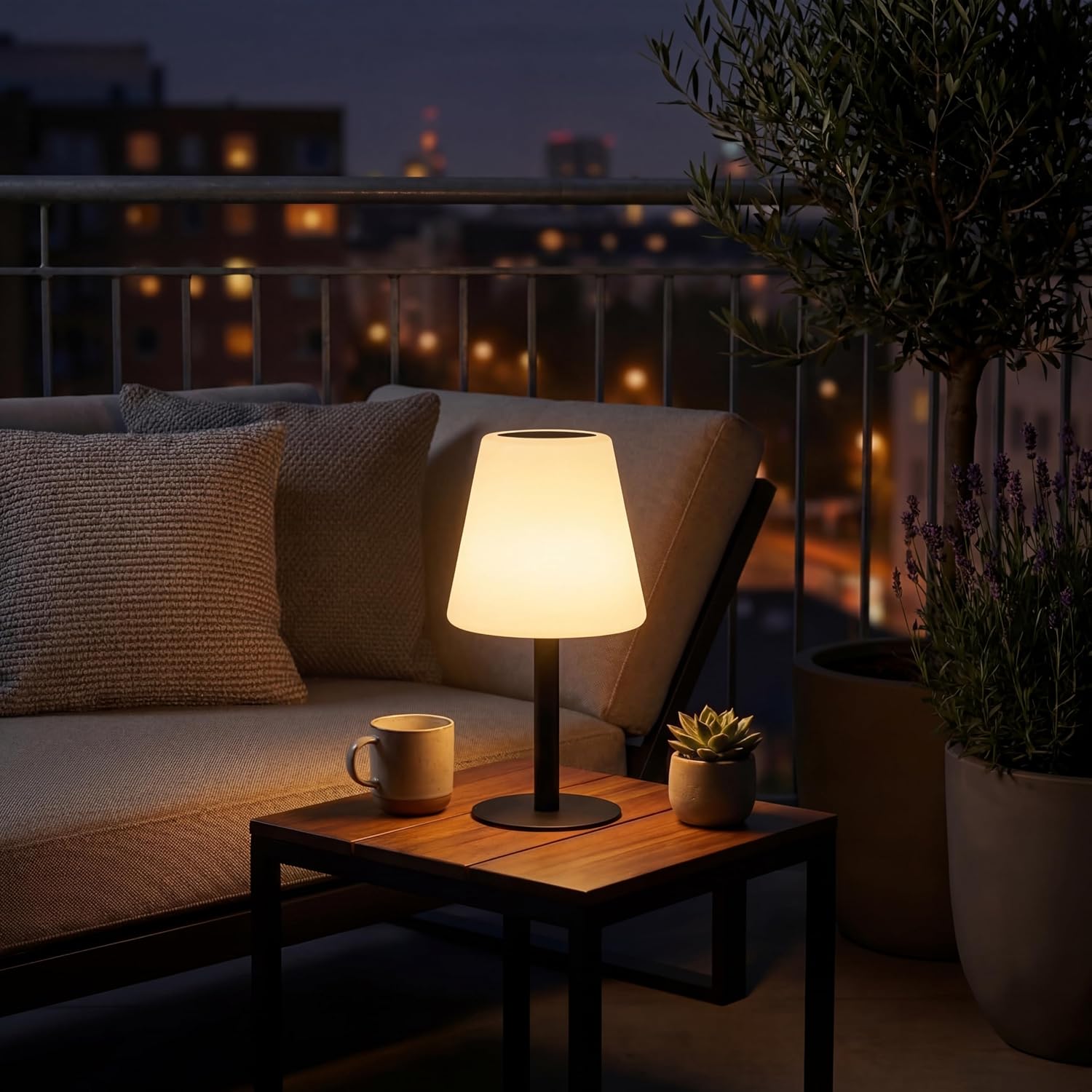 Detalle de Smartwares Solar-Tischlampe – Dimmbar, warmweiß, kabellos – OSL-50012