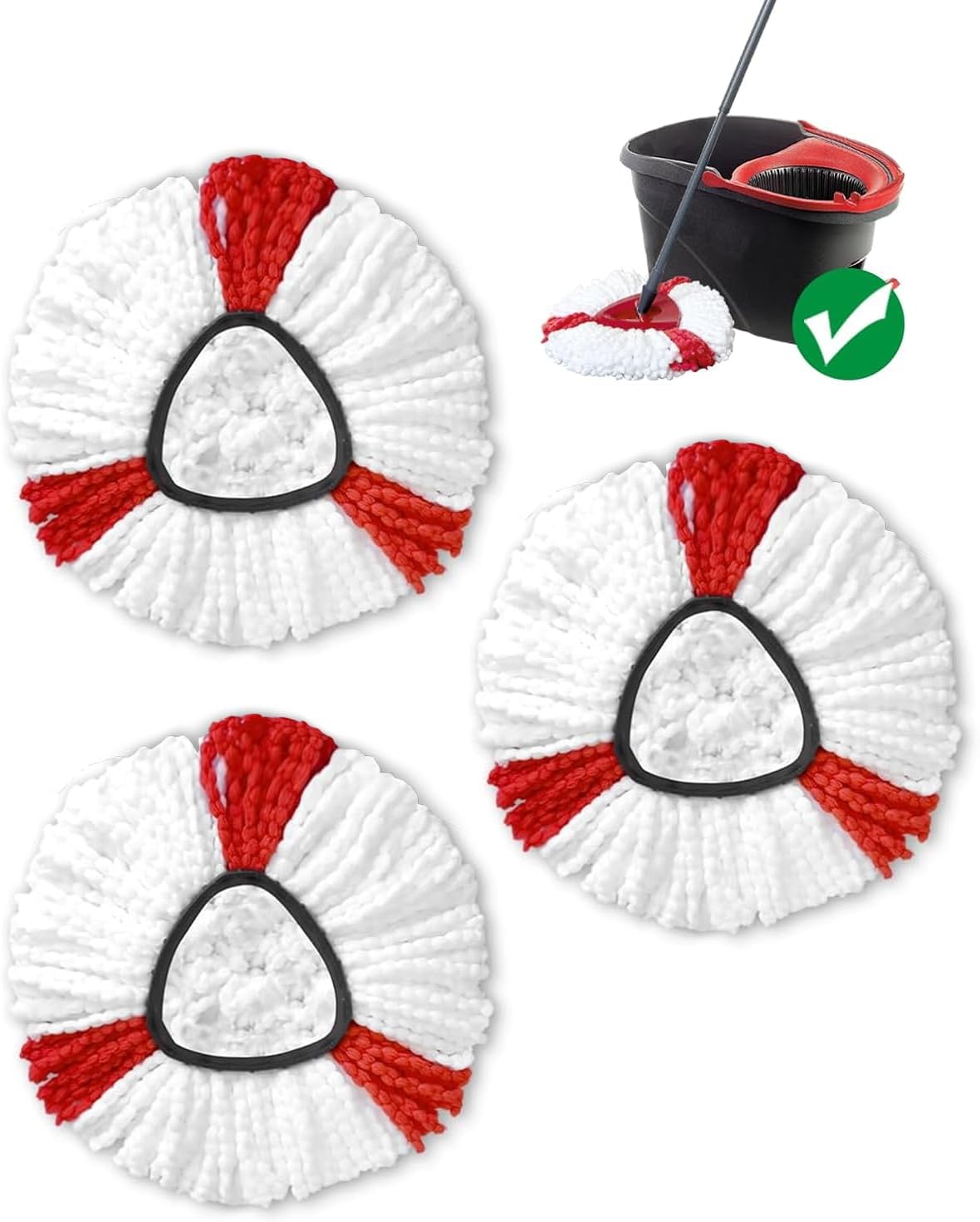 XINSHIKEJI 3-Pack Mop Heads for Vileda