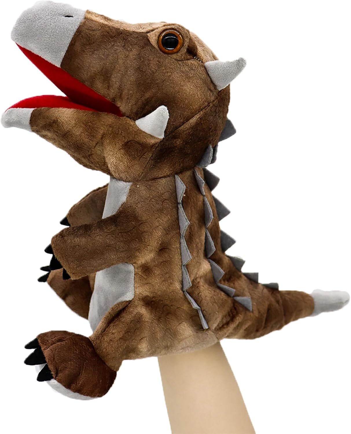 Detalle de Lilizzhoumax Dino Hand Puppet Plush Toy – Velociraptor Hand Puppet for Kids