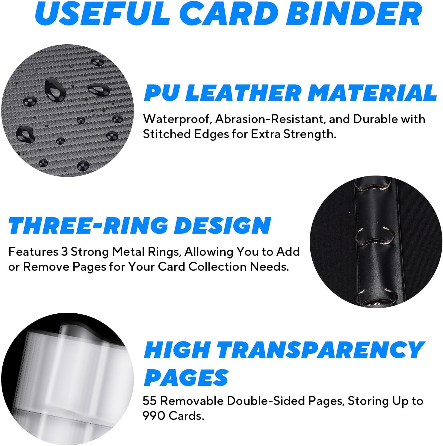 Thumbnail 5 de ULLTOON Portable 9-Pocket 990-Card Binder
