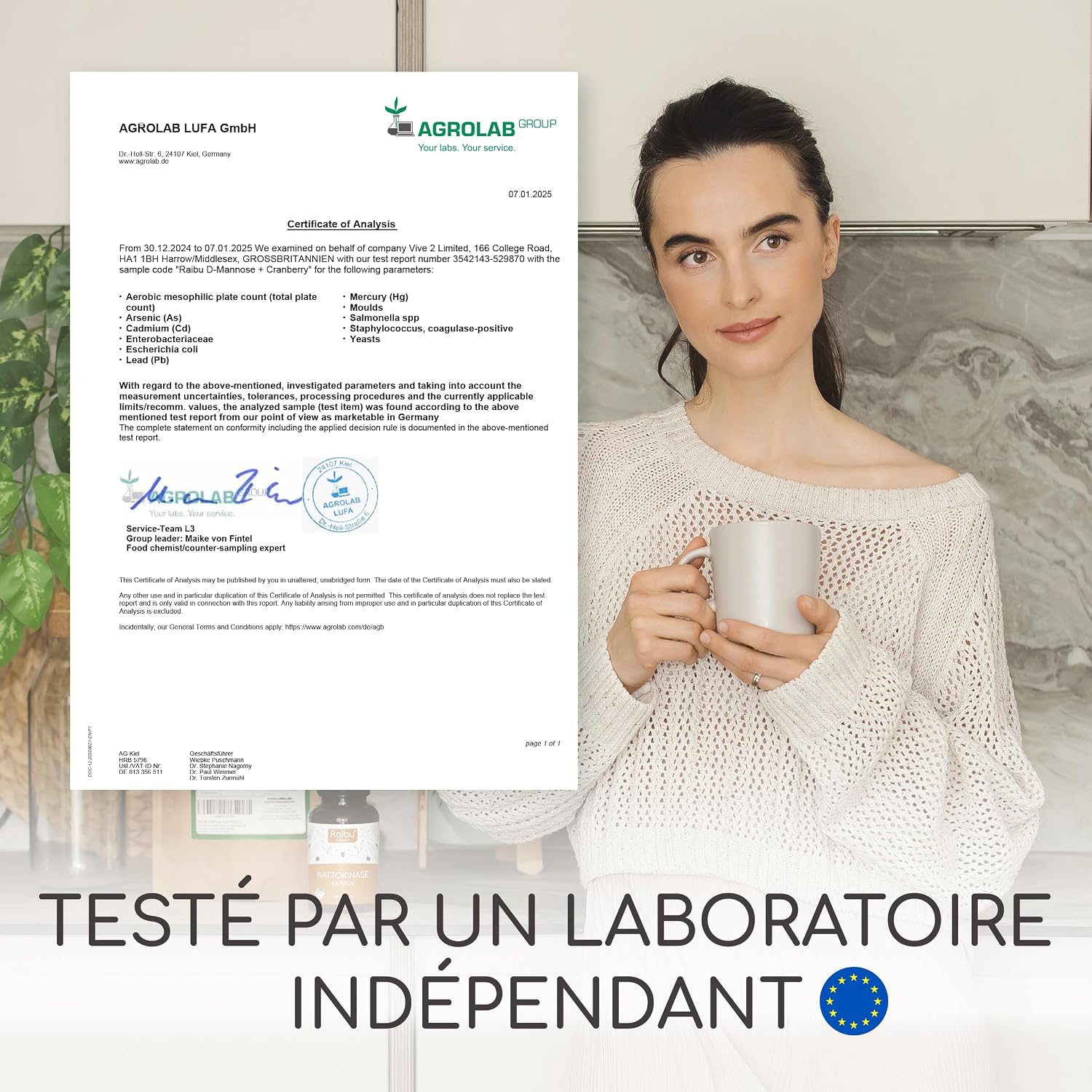 Thumbnail 3 de D-Mannose Raibu Pur 2100 mg par Dose Quotidienne Fortement Dosée – Végan, Canneberge et Vitamine C, 160 gélules