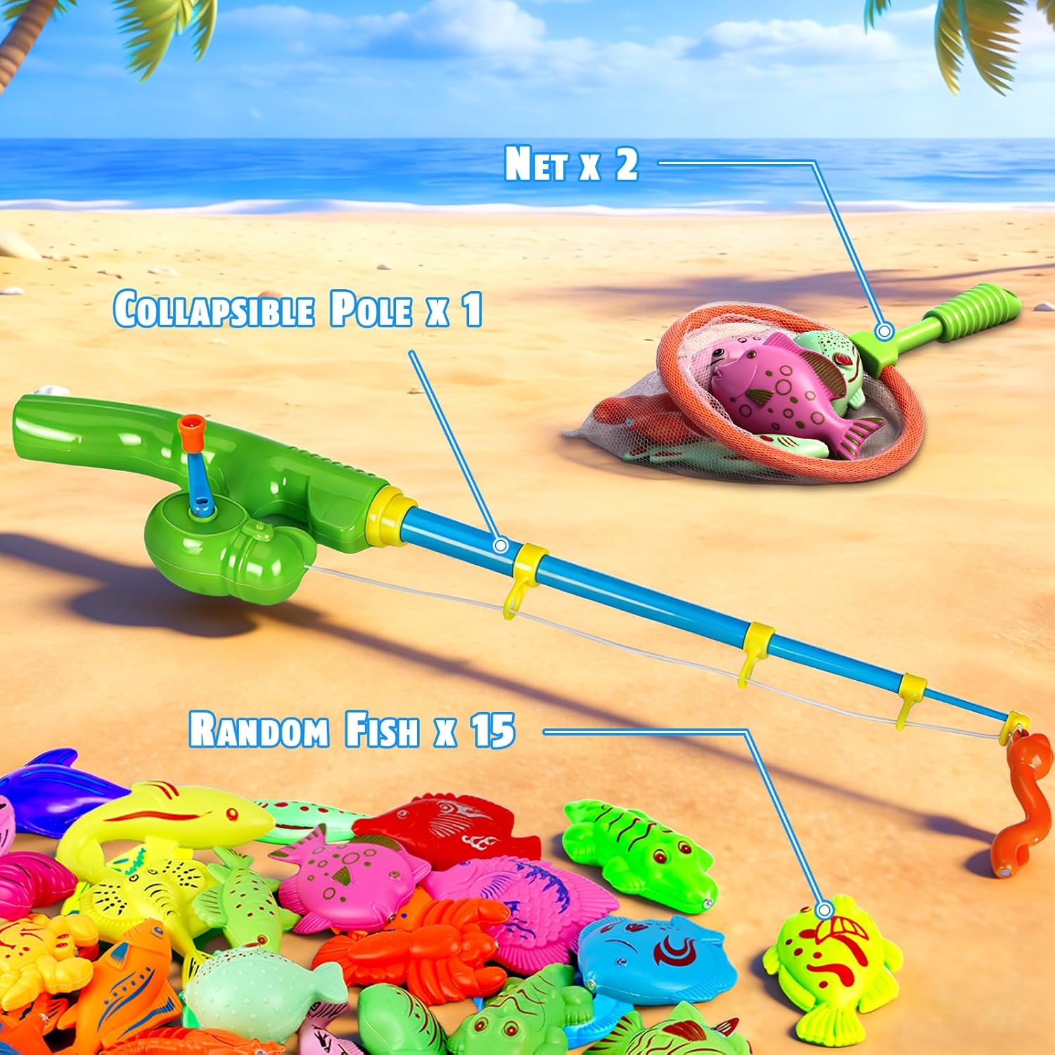 Detalle 2 de CozyBomB Magnetic Fishing Toys Game Set for Kids