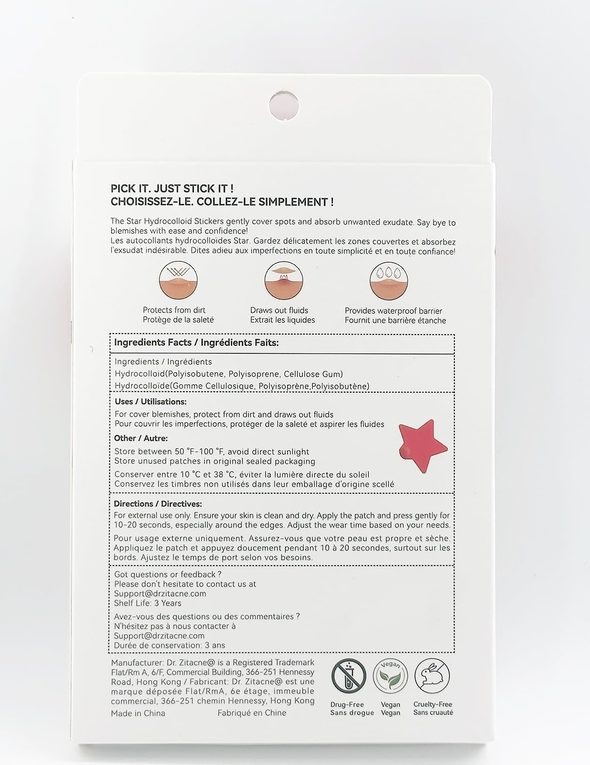 Detalle 2 de Dr. Zitacne Hydrocolloid Patches 255-count