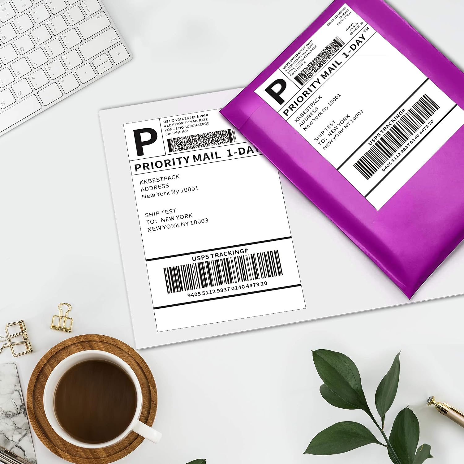 Detalle de KKBESTPACK 2LP Half Sheet Shipping Labels, 8.5 x 5.5, 200 Count