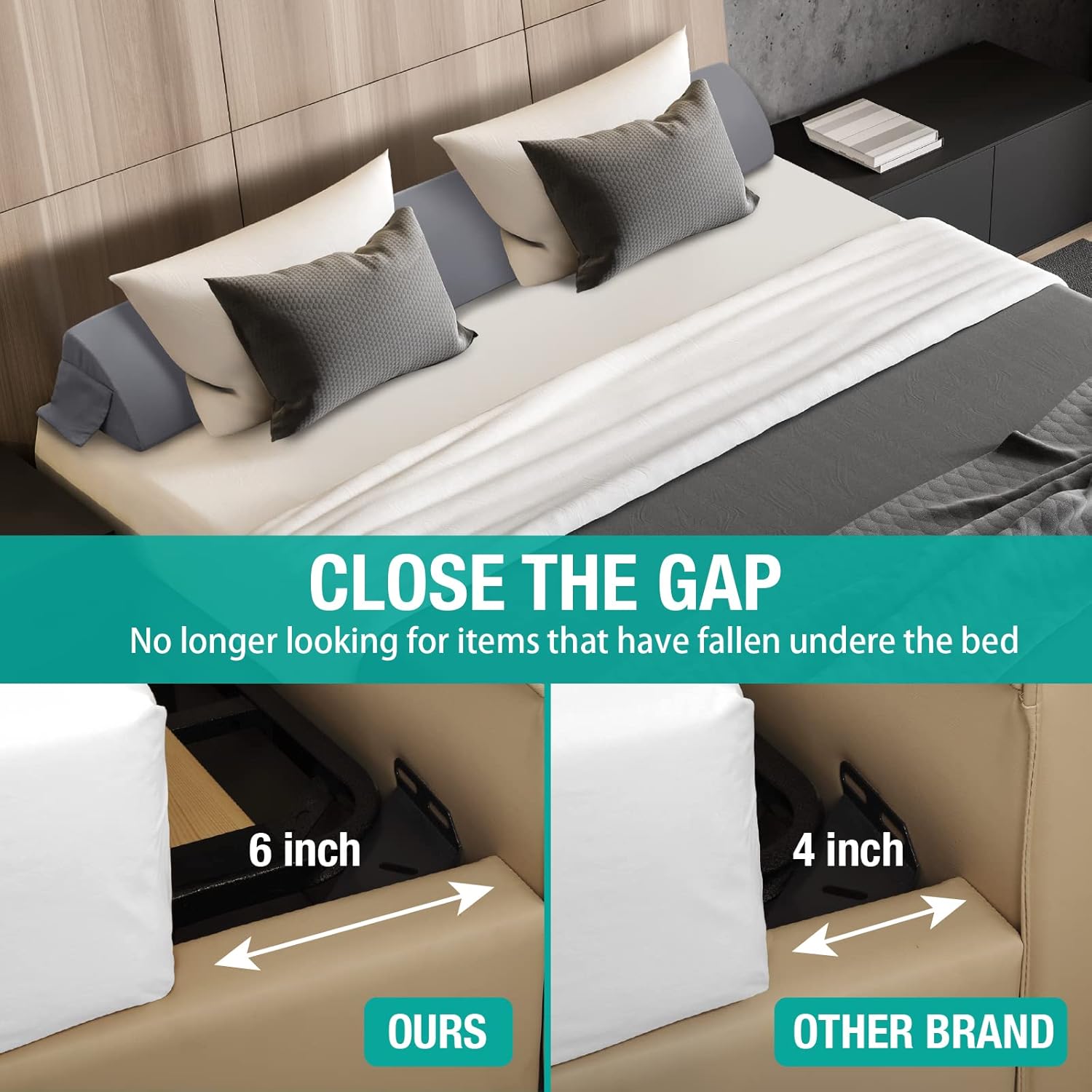 Detalle de Vekkia King Bed Wedge Pillow 76"x10"x6"