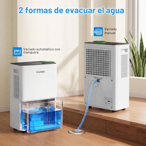 Detalle de SHANNA Deshumidificador 15L para Hogar — 40 m², con Apagado Automático y Garantía de 10 Años