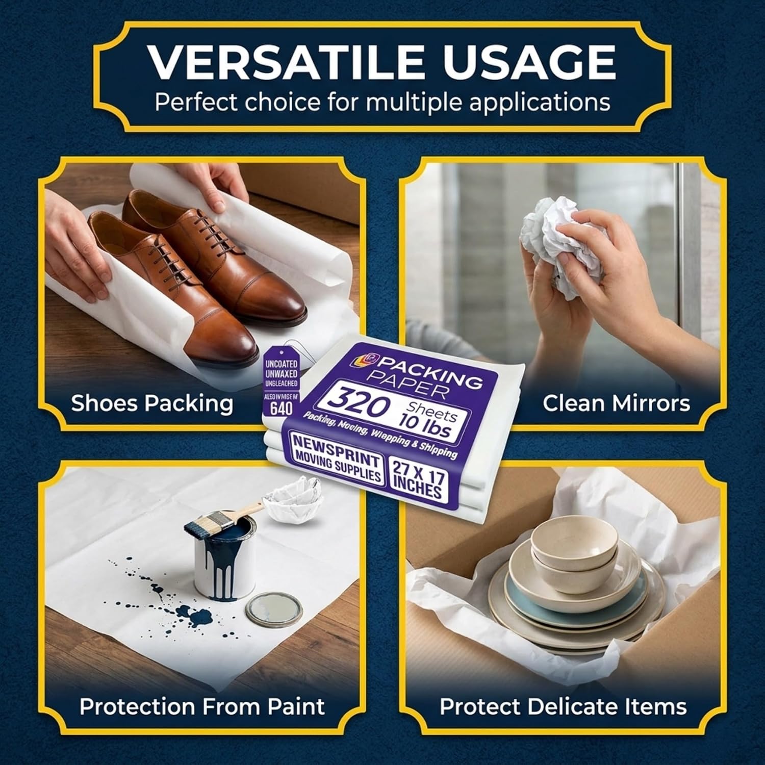 Thumbnail 3 de Purple Papers 320-Sheet Packing Paper, 27" x 17" Ink-Free Sheets