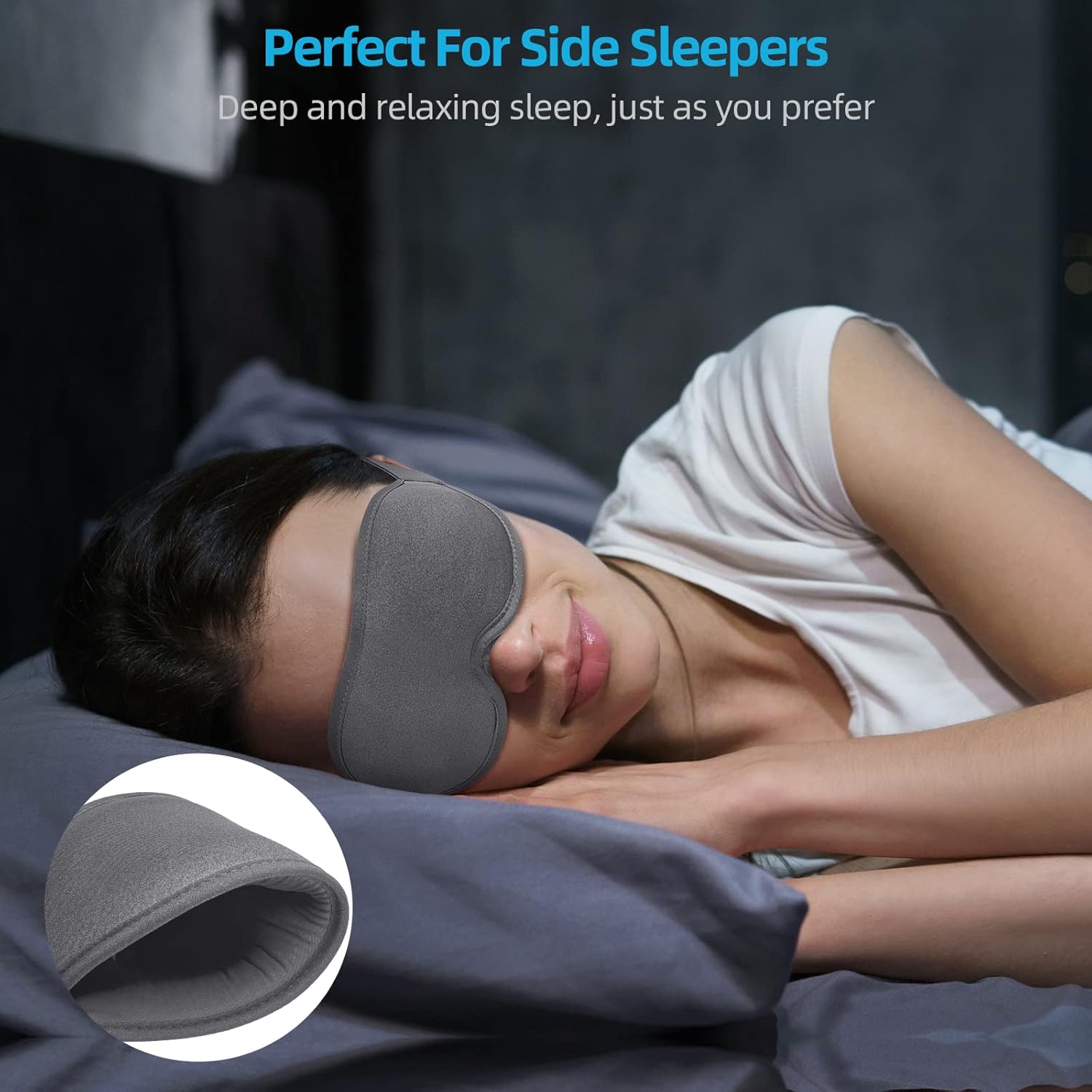 Thumbnail 1 de 2026 innovative light-blocking sleeping mask with earplugs (grey) — adjustable, zero-light leakage comfort