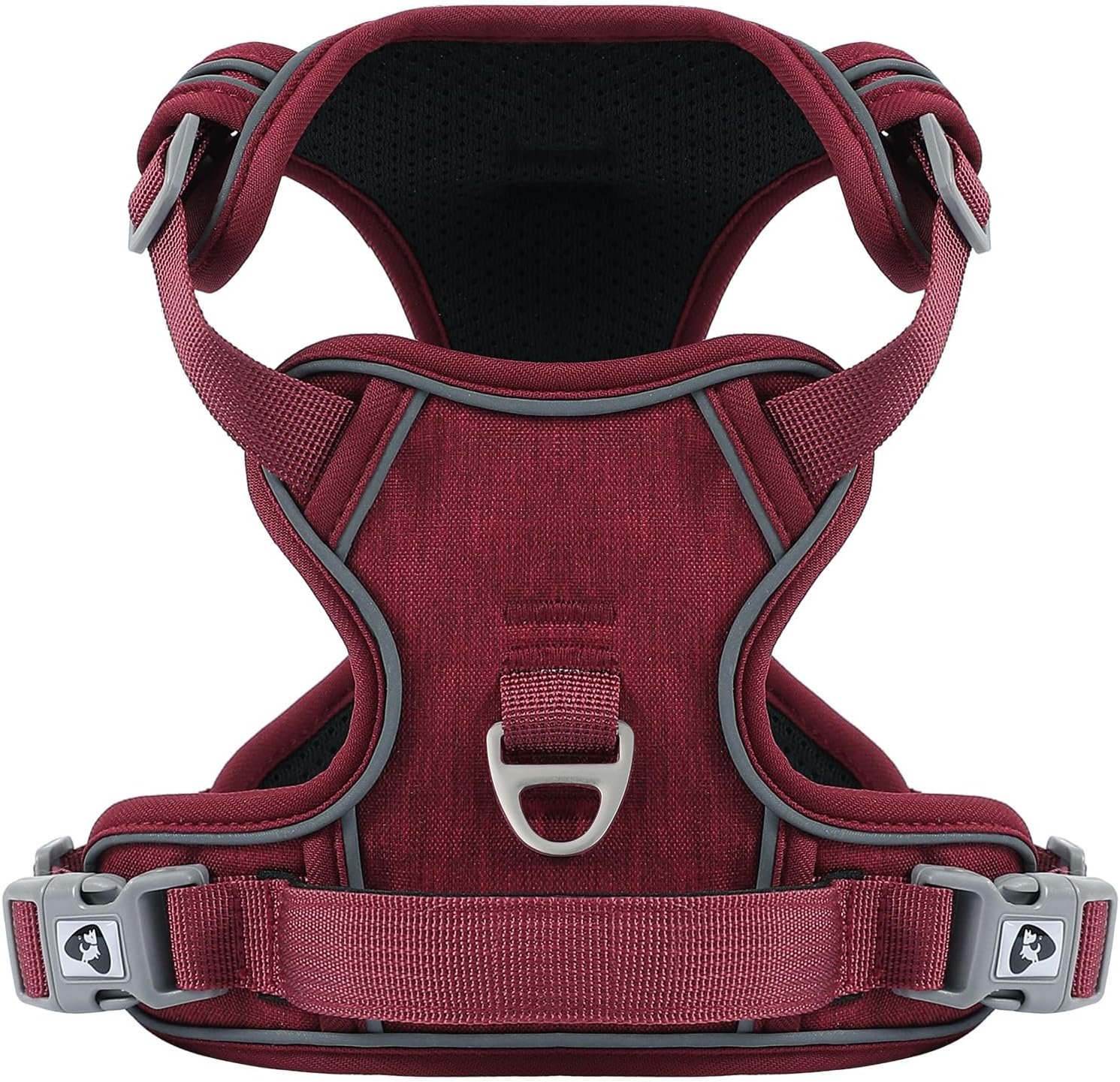 Detalle de Belababy Large Dog Harness (Anti-Pull) with Soft Padded Handle, Reflective Strips, Red XL