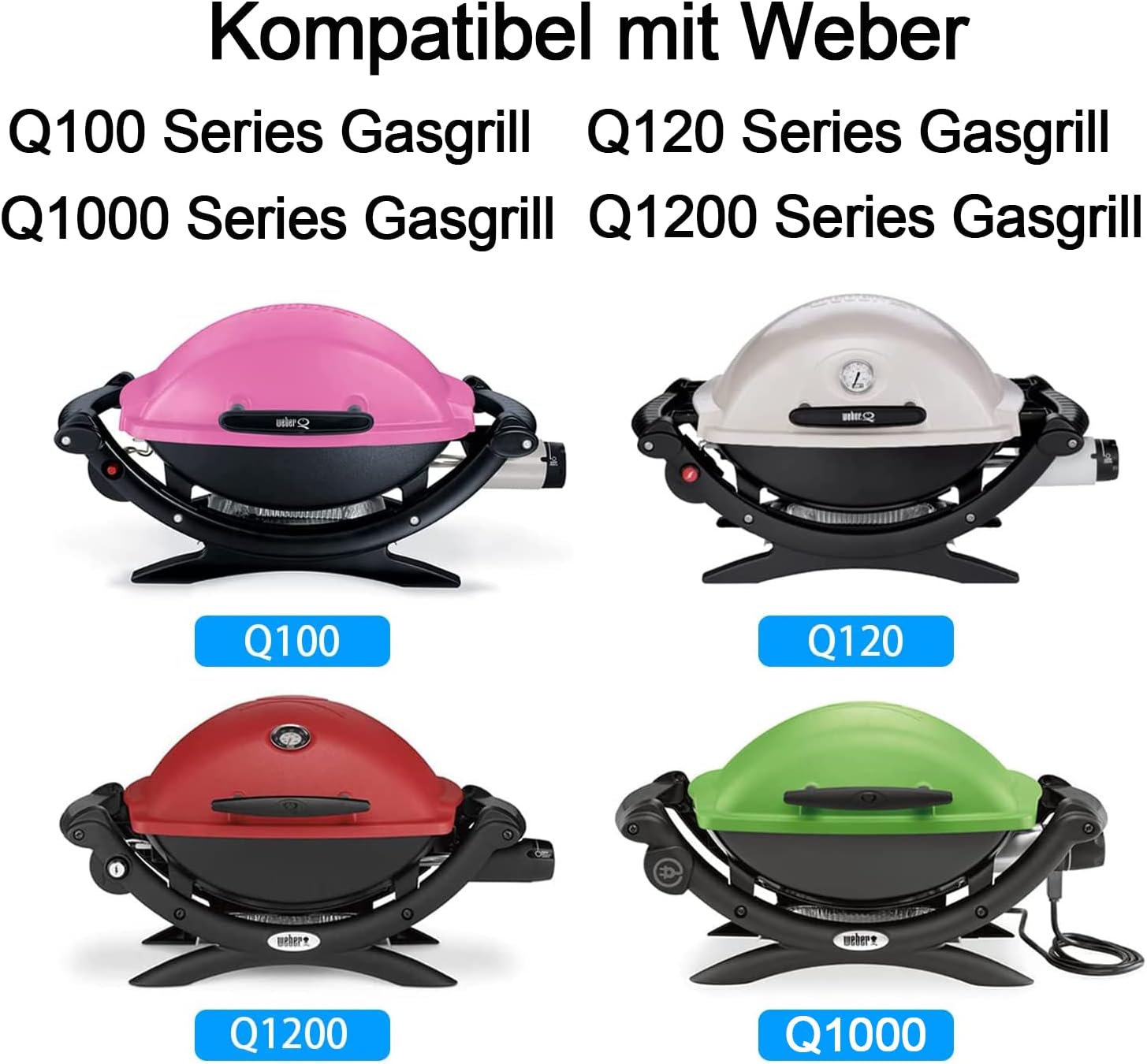 Thumbnail 4 de Vnierxful 6558 Grillplatte aus Gusseisen für Weber Q100/Q120/Q140 & Q-Modelle (32 x 22 cm)