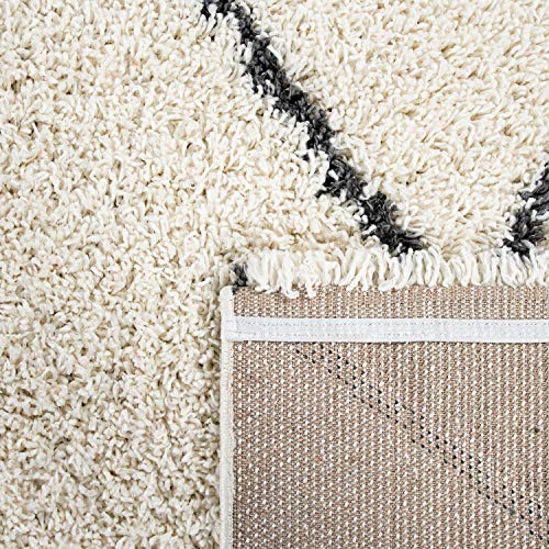 Detalle 2 de Paco Home Tapis Shaggy Losanges Crème 80x150 cm 🛋