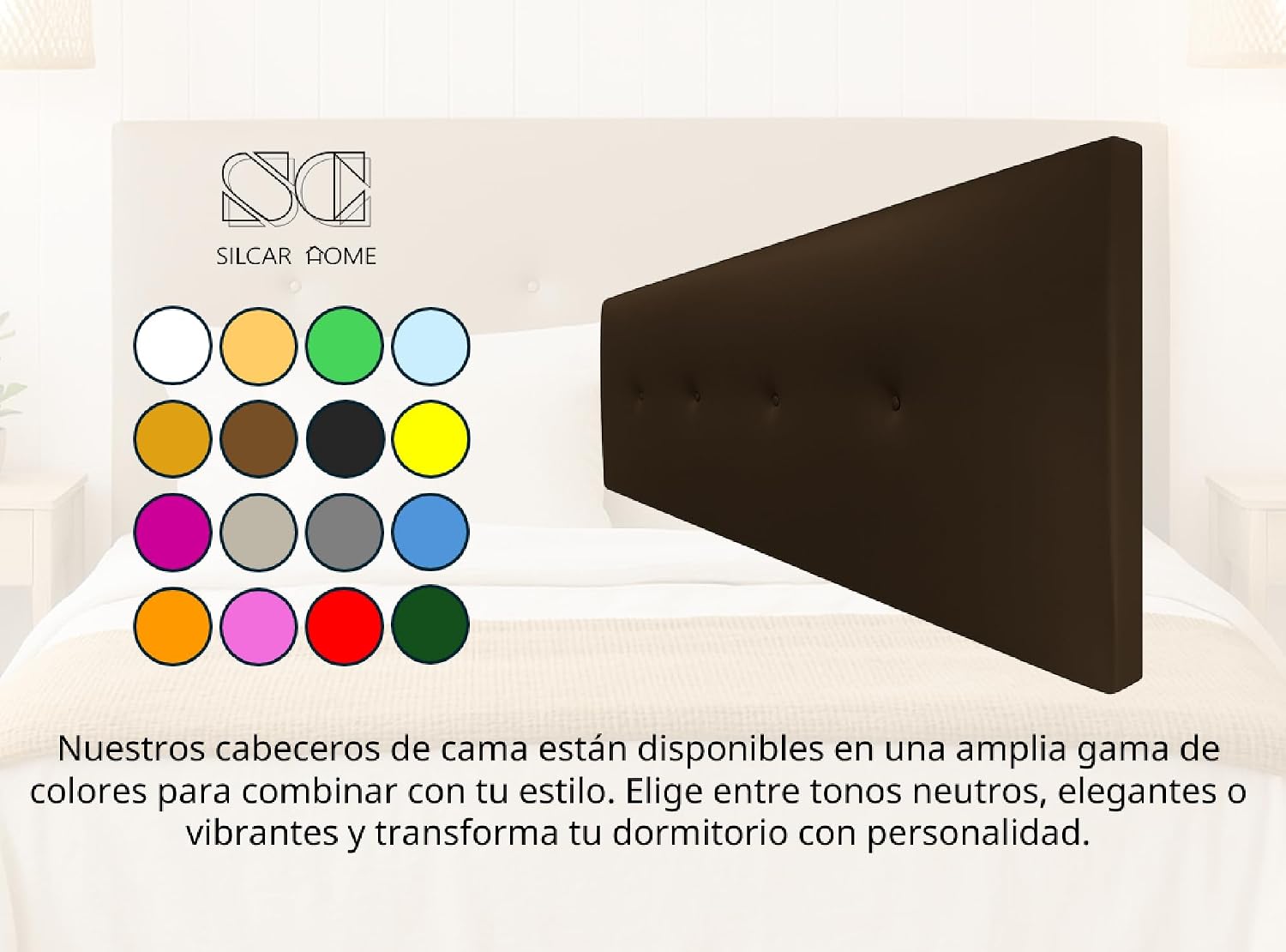 Detalle de Silcar Home Silvi cabecero 90 cm polipiel negro