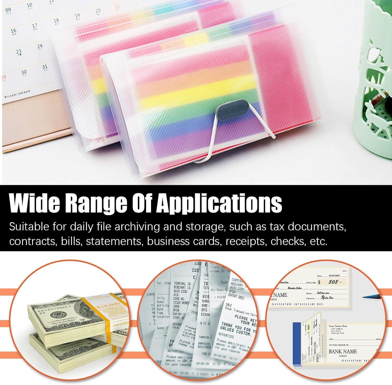 Thumbnail 6 de Tanstic A6 Expanding File Organizers, 13 Pockets, Elastic Closure and Labels