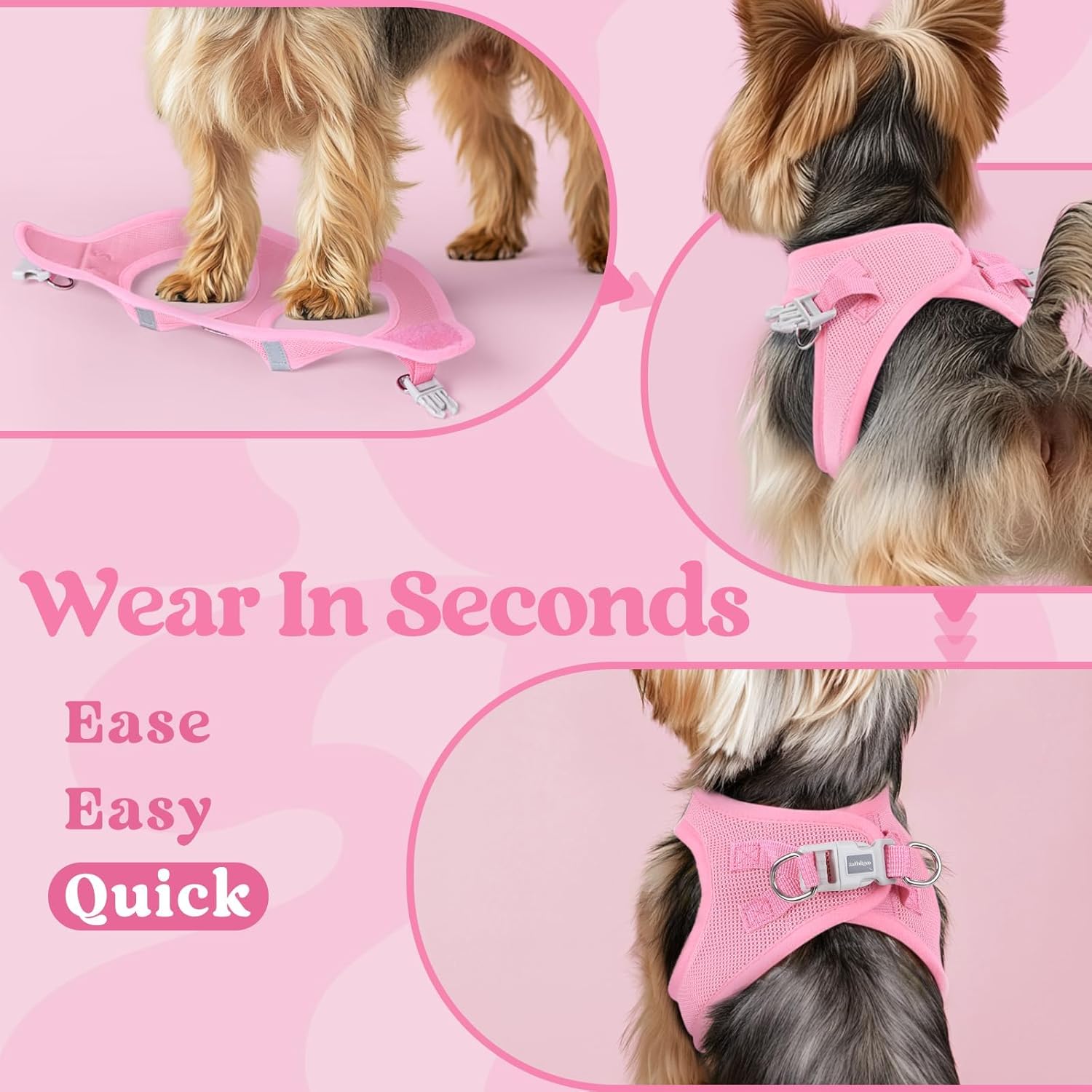 Thumbnail 5 de rabbitgoo Small Dog Step-In Soft Mesh Harness (XS) – Reflective, Lightweight and Easy-Fit