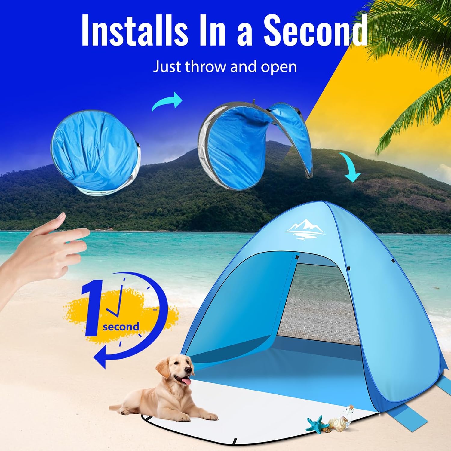 Thumbnail 4 de Pop Up Beach Tent 1-3 Person, 50+ UV