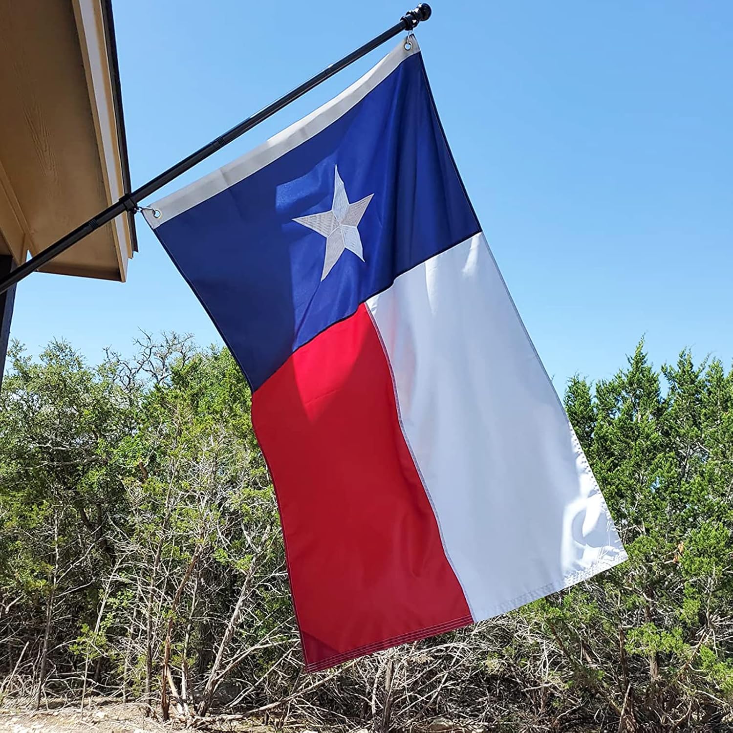Detalle de Homissor State of Texas 3x5 ft Nylon Flag with Embroidered Star