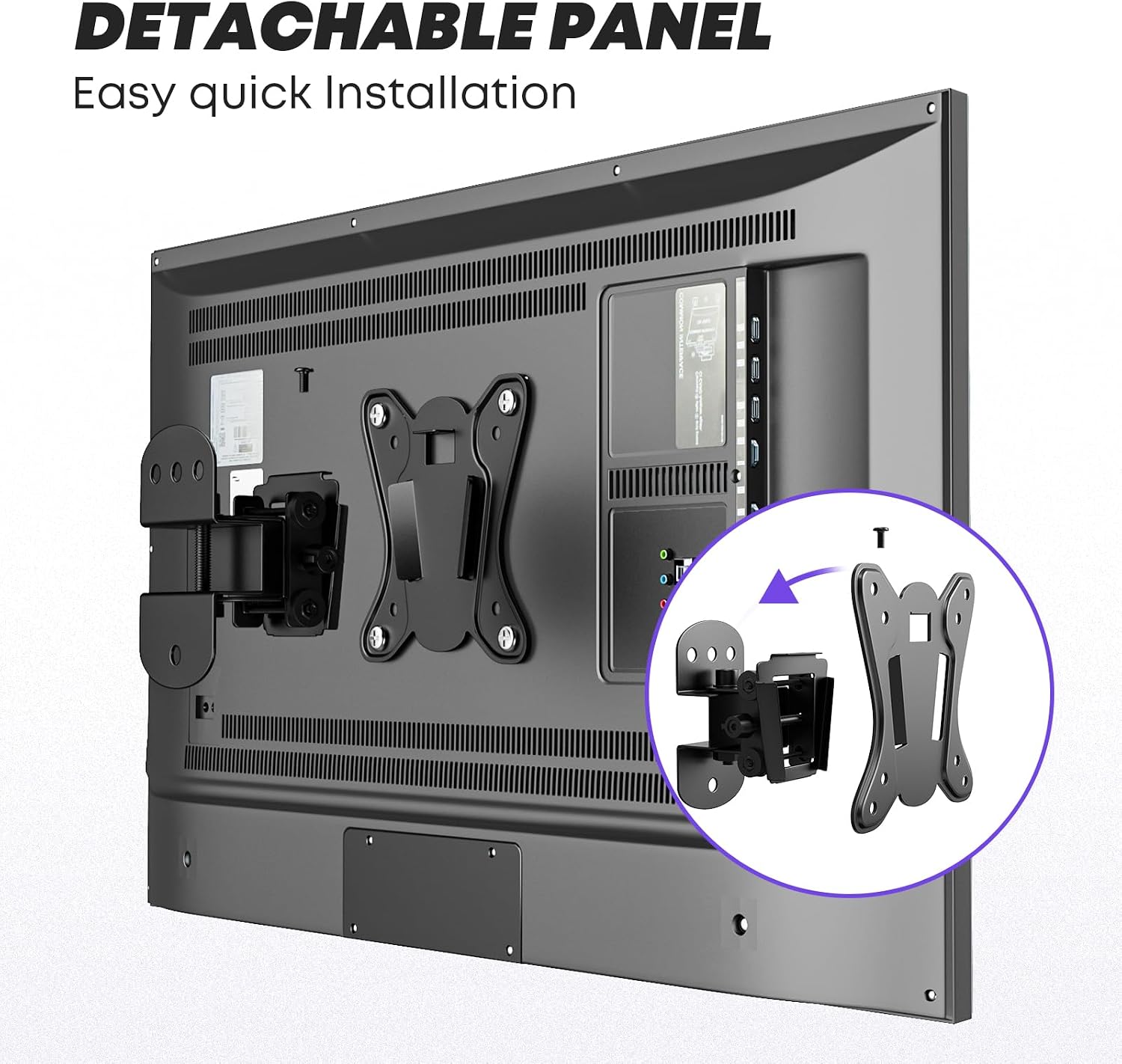 Detalle de PUTORSEN 13–30 Zoll TV-Wandhalterung schwenkbar & neigbar (bis 25 kg, VESA 75x75/100x100)